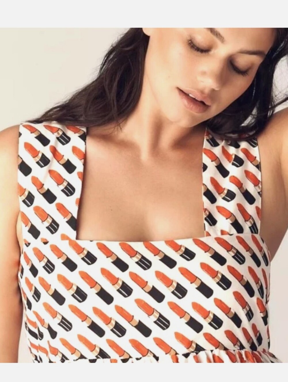 This Anthropologie NWT $188 lipstick print midi dress in size L